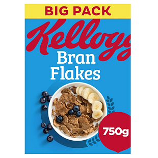 Kellogg's Bran Flakes celozrnné cereálie z pšeničných otrub 750 g