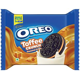 Oreo Toffe Crunch kakaové sušenky s krémovou náplní s karamelovou příchutí 275 g