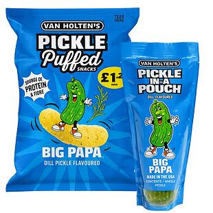 Van Holten's Big Papa velká kyselá okurka 242 g + Van Holten's Big Papa křupky z červené čočky 50 g