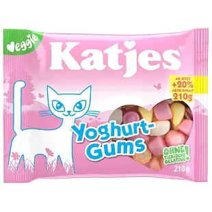 Katjes DE Yoghurt Gums Veggie mléčné želé bonbony s příchutí jogurtu 210 g