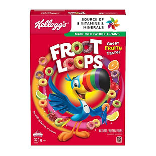 Kellogg's CAN Froot Loops cereálie s příchutí ovoce 320 g
