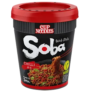 Nissin Soba Cup Chilli instantní nudle 92 g