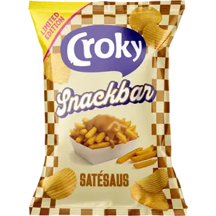 Croky bramborové chipsy s příchutí arašídové omáčky Satésaus 130 g