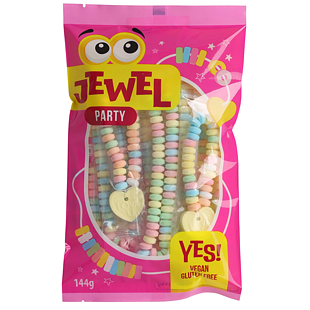 Becky's mix cukrových bonbonků s ovocnými příchutěmi ve tvaru šperků 144 g