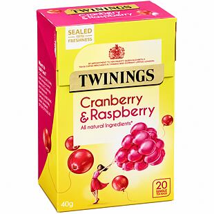 Twinings ovocný čaj s příchutí brusinek a malin 20 ks 40 g