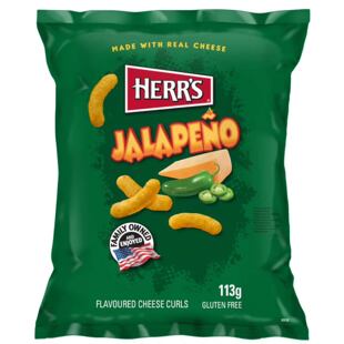 Herr's pálivé kukuřičné sýrové křupky s příchutí papričky Jalapeňo 113 g
