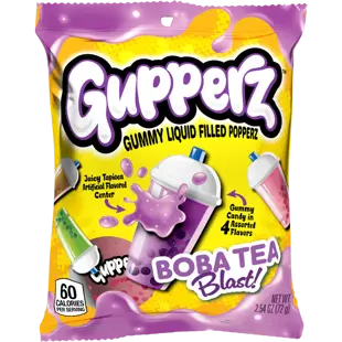 Gupperz želé bonbony ve tvaru a s příchutí bubble tea s náplní 72 g
