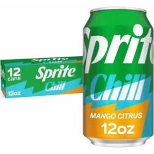 Sprite Chill sycený nápoj s příchutí limetky, manga a citrusů 355 ml Celé balení 12 ks