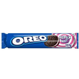 Oreo EU Remix sušenky s náplní s příchutí maliny a vanilky 157 g