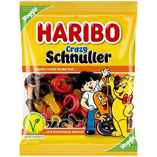 Haribo DE Crazy Schnuller želé ve tvaru dudlíků s příchutí lékořice 175 g