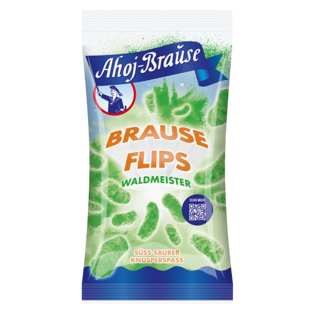 Ahoj-Brause DE Flips sladké křupky v šumícím prášku s příchutí svízel 60 g