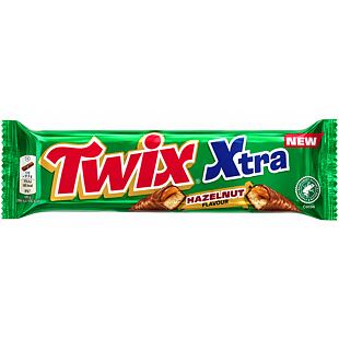 Twix UK Xtra čokoládová tyčinka s karamelem s lískooříškovou příchutí 75 g