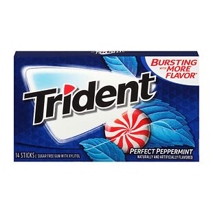 Trident žvýkačky s příchutí máty peprné bez cukru 27 g