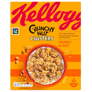 Kellogg's Crunchy Nut Clusters cereálie s medem a ořechy 400 g