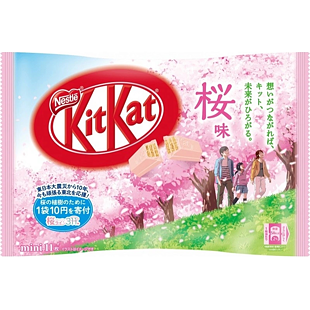 KitKat Japan čokoládové mini tyčinky s příchutí třešně a sakury 9 x 11,6 g