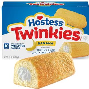 Hostess Twinkies buchta s náplní s příchutí banánu 38,5 g celé balení 10 ks