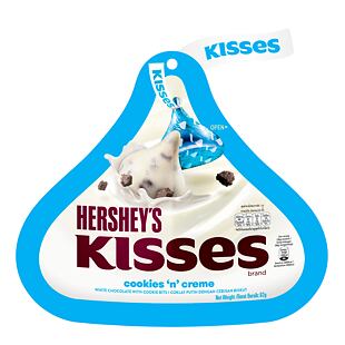Hershey's Kisses pusinky z bílé čokolády s kousky sušenek 82 g