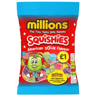 Millions Squishies žvýkací bonbonky s kyselými ovocnými příchutěmi 130 g