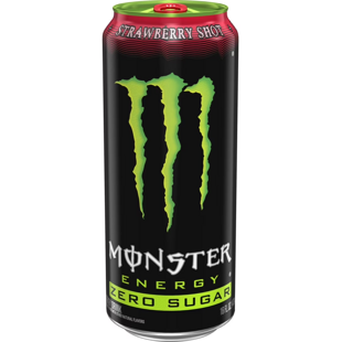 Monster USA Strawberry Shot Zero sycený energetický nápoj s jahodovou příchutí bez cukru 473 m