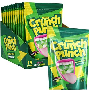 Crunch Punch Lemon Lime Starballs mrazem sušené bonbóny 50 g Celé balení 15 ks
