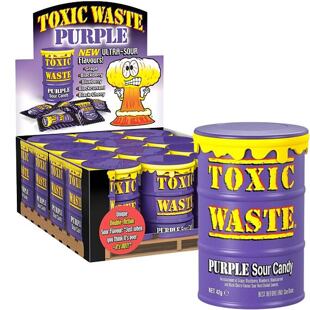 Toxic Waste Purple kyselé bonbonky 42 g Celé balení 12 ks
