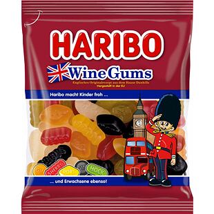 Haribo DE English Wine Gums želé s ovocnou příchutí 175 g