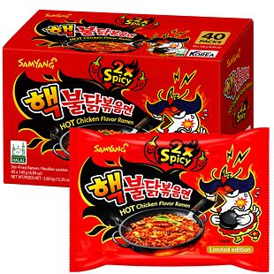 Samyang Buldak spicy instantní pálivé ramen nudle s kuřecí příchutí 140 g Celé balení 40 ks