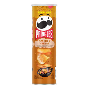 Pringles US bramborové chipsy s příchutí uzeného cheddaru 158 g