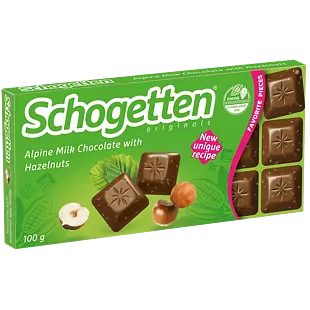 Schogetten DE mléčná čokoláda s lískovými ořechy 100 g