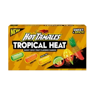 Hot Tamales žvýkací bonbony s příchutí tropického ovoce s chilli 120 g
