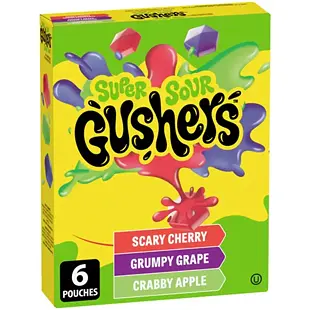 Fruit Gushers kyselé žvýkací bonbóny s ovocnou příchutí s tekutým středem 138 g