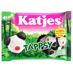 Katjes DE Tappsy Vegan marshmallow lékořicové bonbóny ve tvaru pandy 210 g