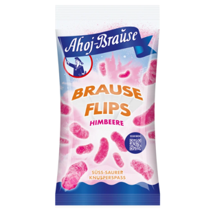 Ahoj-Brause DE Flips sladké křupky v šumícím prášku s příchutí malina 60 g