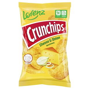 Crunchips DE bramborové chipsy s příchutí Cheese & Onion 150 g