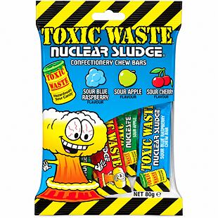 Toxic Waste Nuclear Sludge mini kyselé pásky s příchutí třešně, jablka a modré maliny 80 g