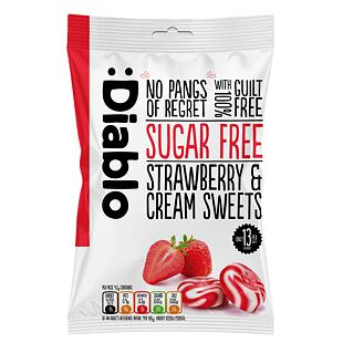 Diablo cream candies with strawberry flavor without sugar 75 g