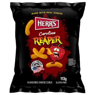 Herr's pálivé kukuřičné sýrové křupky s příchutí papričky Carolina Reaper 113 g