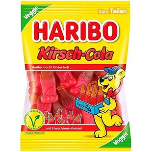 Haribo DE Kirsch-Cola Veggie želé s příchutí třešňové coly 175 g