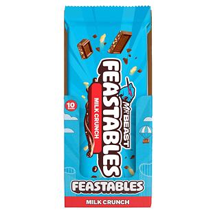 Feastables MrBeast Crunch mléčná čokoláda s pufovanou rýží 60 g Celé Balení 10 ks