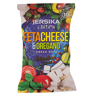 Jersika popované chipsy s příchutí sýru feta a oregána 90 g