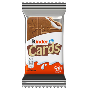 Kinder EU Cards oplatky plněné čokoládovým a kakaovým krémem 2 ks 25,6 g