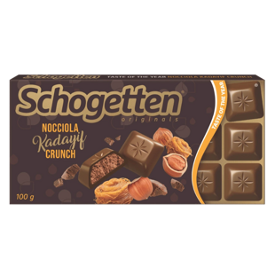 Schogetten DE Nocciola Kadaif mléčná čokoláda s lískooříškovou a kadaif náplní 100 g