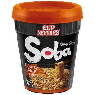 Nissin Soba Cup Sukijaki Hovězí instantní nudle 89 g