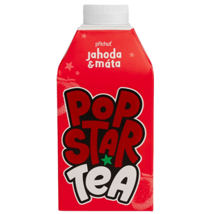 POPSTAR Tea příchuť jahoda & máta 500 ml