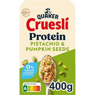 Quaker proteinové müsli s pistáciemi a dýňovými semínky bez přidaného cukru 400 g