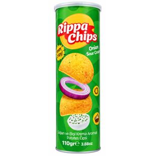Rippa bramborové chipsy s příchutí cibulky a zakysané smetany 110 g