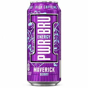 Pwr-Bru Maverick energetický nápoj s příchutí lesních plodů 500 ml