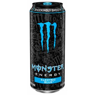 Monster USA Electric Blue sycený energetický nápoj s příchutí modré maliny 473 ml