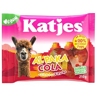 Katjes DE Al Paka Vegan kyselé želé ve tvaru alpak s příchutí Cola 210 g