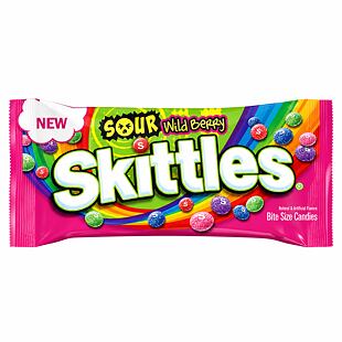 Skittles žvýkací bonbony s ovocnou příchutí v kyselé cukrové skořápce 51 g